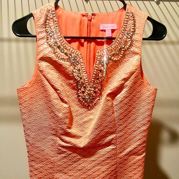 Lily Pulitzer Metallic Beaded Jacquard Shell Top - Size 2 - Picture 1 of 3